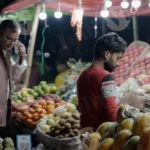 Man Buying Fruits - Log, Colour and B&W