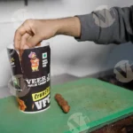 Fried Chaap Sticks Getting Packed - Log, Colour and B&W