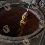 Chaap Getting Roasted in Tandoor - Log, Colour and B&W