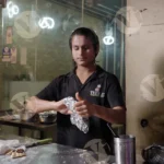Garlic Naan Getting Packed - Log, Colour and B&W