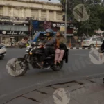 Two Females in Burqa Walking on Road - Log, Colour and B&W