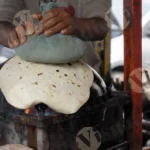 Flat Bread on a Hot Plate (Tawa) - Log, Colour and B&W