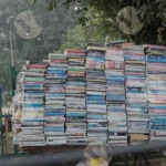 A Cart Selling Books - Log, Colour and B&W