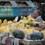 Fruit Seller Cart - Log, Colour and B&W
