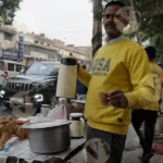 Tea Seller Serving Tea - Log, Colour and B&W