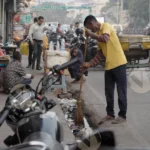 Street Cleaner Brooming - Log, Colour and B&W