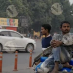 Rickshaw on Road - Log, Colour and B&W