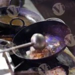 Chilli Paneer Getting Fried - Log, Colour and B&W