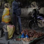 Women Selling Pottery - Log, Colour and B&W