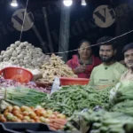 Vegetable Sellers Drinking Tea - Log, Colour and B&W