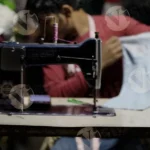 Man on a Sewing Machine - Log, Colour and B&W