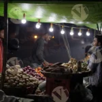People Buying Vegetables - Log, Colour and B&W