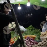 People Buying Vegetables - Log, Colour and B&W
