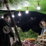 People Buying Vegetables - Log, Colour and B&W