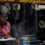 Indian Local Food Cart - Log, Colour and B&W
