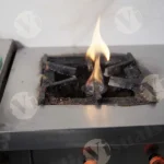 Flame on Gas Burner - Log, Colour and B&W