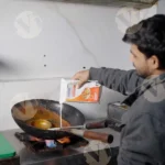 Chef Making Dal - Log, Colour and B&W