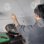 Indian Chef Stir Frying - Log, Colour and B&W