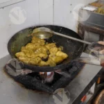 Chef Frying Chaap - Log, Colour and B&W