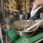 Cream Pouring on Chaap (Veg Chicken)  - Log, Colour and B&W