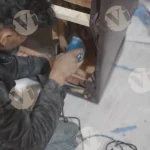 Continue putting nail on sofa - Log, colour and B&W