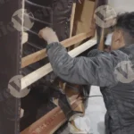 Carpenter making a sofa - Log, colour and B&W