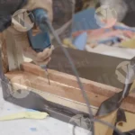 Nailing Sofa Nails Using a Nail Machine - Log, colour and B&W