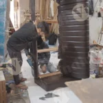Carpenter making a sofa - Log, colour and B&W