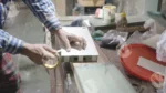 Applying tape on a Wood - Log, colour and B&W