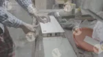 Applying tape on a Wood - Log, colour and B&W - Image 3