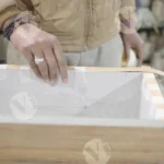 Tapping plywood shelf - log, colour and B&W