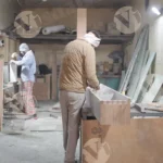 Wood shalf making factory - log, colour and B&W