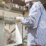 Wood shelf - log, colour and B&W