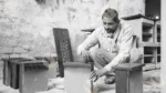 Carpenter continue making designs on wood wide shot - Log, colour and B&W - Image 2