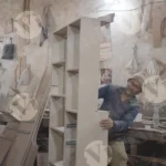Man doing cutting wood - Log, Colour and B&W