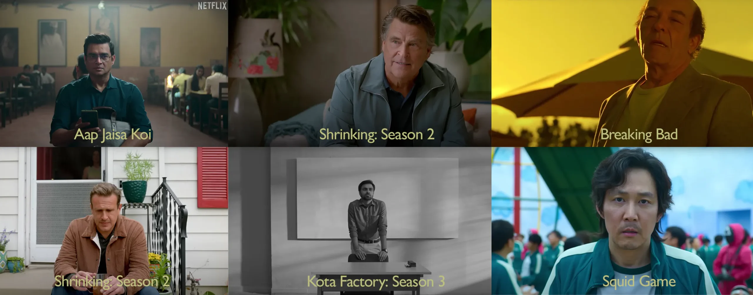 Comparative Colour View of Different films and TV Shows 