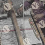 Traditional Weaving Device Operated Manually to create Fabric - Log, colour and B&W