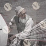 Worker Working on Weaving Machine - Log colour and B&W