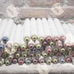 Spool or reel of threads - Log, colour and B&W