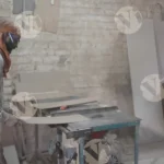 Weaving by a machine - Log, colour and B&W