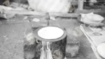 Chapati being cooked over an open fire (Roti) - Log, colour and B&W - Image 2