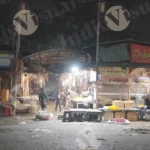 People walking in the flower market - Log, colour and B&W