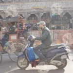 Chandni chowk busy street - Log,  colour and B&W