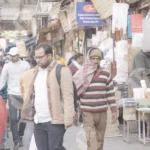 A crowded street - Log, colour and B&W