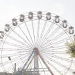 Ferris wheels a large, rotating wheel with passenger cars attached to its rim - Log, colour and B&W