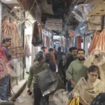 Chandni Chowk busy narrow street - Log , colour and B&W