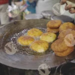 Aaloo Tikki (Indian street snack) - Log, colour and B&W