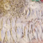 Fish in market - Log, colour and B&W