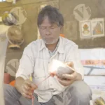 Cleaning and cutting fish - Log, colour and B&W