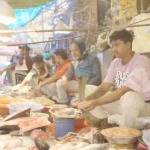 Local Fish Market - Log, colour and B&W